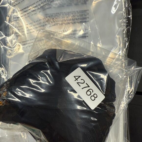 Unbranded Blouse Women M Medium Black Sheer V-Neck Long Sleeve Belted Rhinestone - Picture 5 of 5